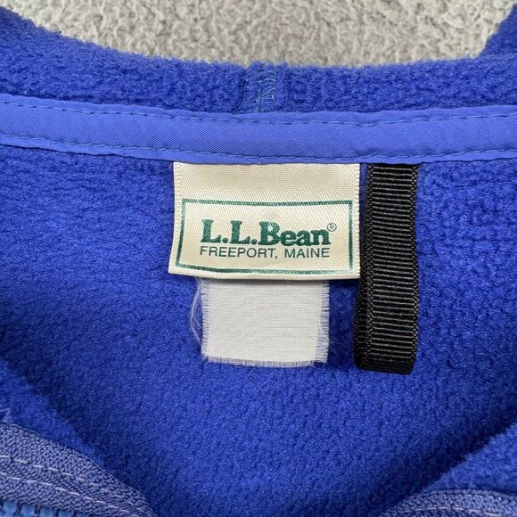 Vintage L.L. Bean Full Zip Blue Fleece Hoodie Jacket Women’s Medium Blue - Picture 3 of 8